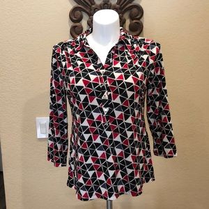 Alfani Red and Black Blouse